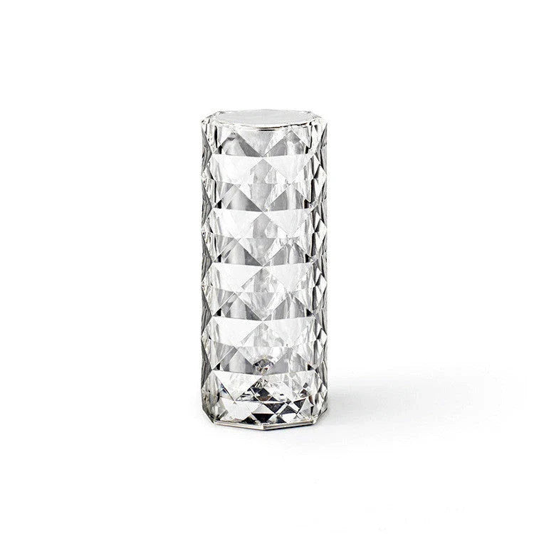 Elegant crystal bedside lamp with touch-sensitive controls and 16 color RGB lighting options