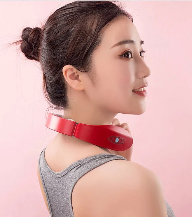 USB Charging Neck Massager with adjustable strength levels for cervical pain relief