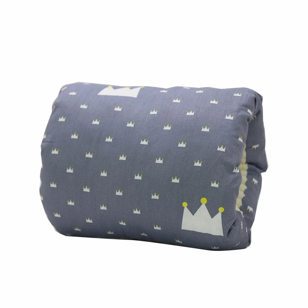 Adjustable baby nursing arm pillow in various colors and patterns, including dark blue, gray, pink, and more. Features soft, breathable cotton fabric and an ergonomic design to support breastfeeding mothers.