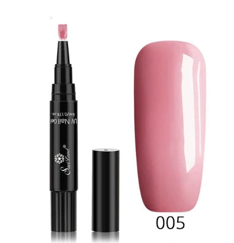 3-in-1 Gel Nail Varnish Pen with Glitter for easy one-step nail art