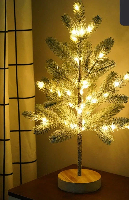 Adjustable LED PineTree Lamp with warm white lights for DIY home decor