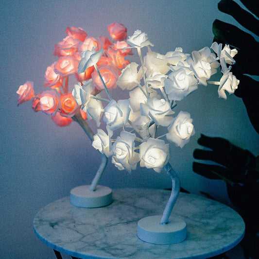 Enchanting Rose Flower Lamp with warm, soothing lighting and USB/battery power options for versatile home decor