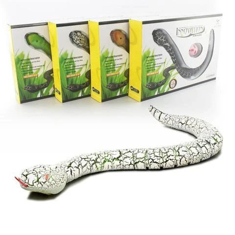 Realistic remote control toy snake with retractable tongue and swinging tail