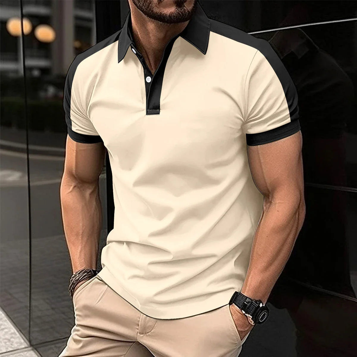 Premium short sleeve polo shirts for men in a variety of vibrant colors and sizes