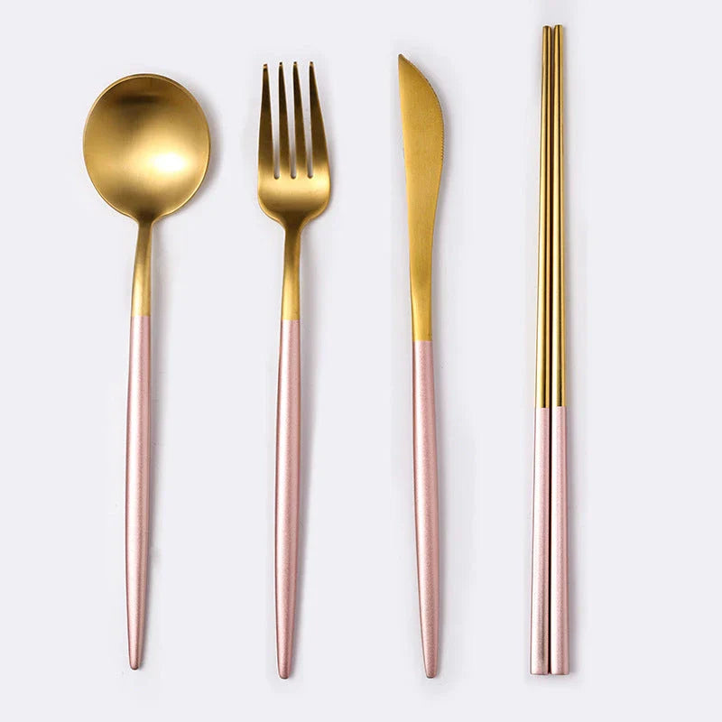 Premium 20-piece stainless steel cutlery set with mirror-polished finish, ergonomic design, and elegant gift box