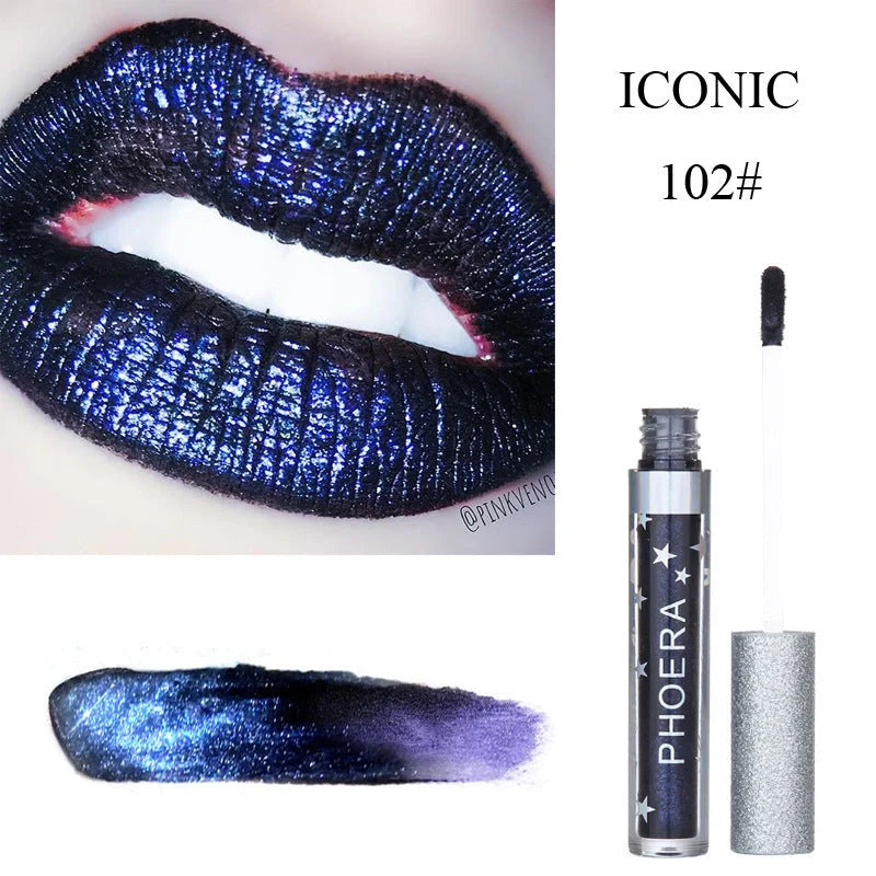 Moisturising candy-coloured lip gloss with glitter for a dazzling lip look