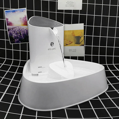 1.5L automatic pet water fountain with LED light and 4-layer filter