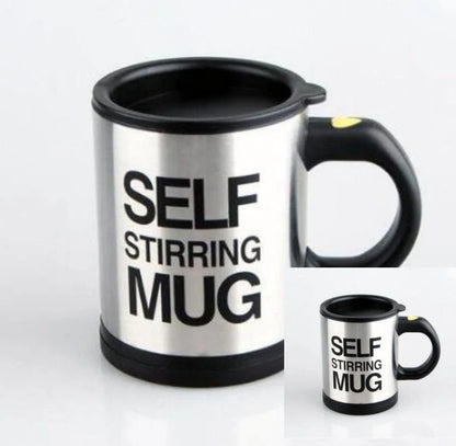 304 stainless steel self-stirring mug with magnetic mixer in various colours