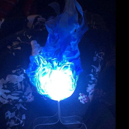 LED Luminous Floating Fireball Flame Ornaments for Halloween decoration in blue, green, grey, and red