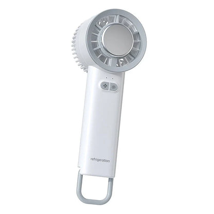 Powerful and portable handheld turbo fan with ice-cooling function for refreshing summer comfort
