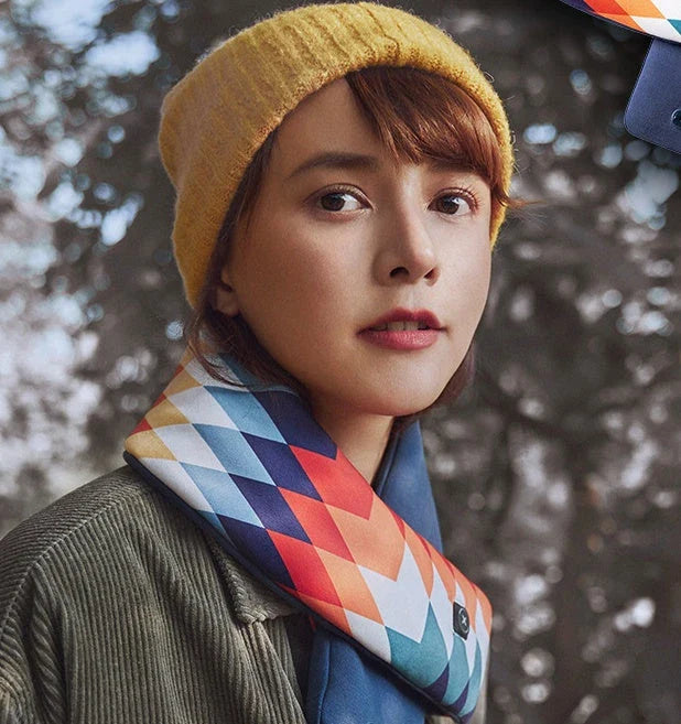 Electric Neck and Shoulder Warmer Scarf with USB Heating, Featuring Soft Cotton Construction and Adjustable Temperature Settings