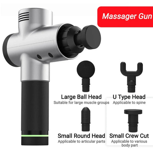 Premium deep tissue massage gun with interchangeable heads and whisper-quiet operation for relaxing muscle therapy