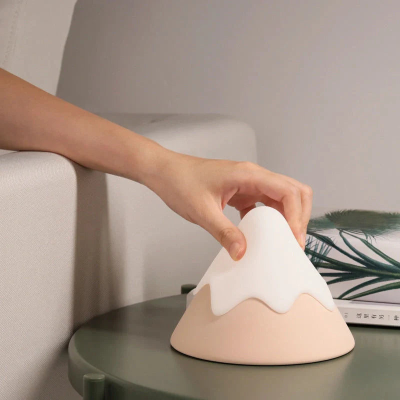 Snow Mountain Induction Night Light with warm white LEDs and compact design