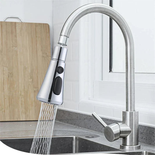 Universal pressurized faucet sprayer with 360-degree rotation and 3 cleaning modes for efficient kitchen cleaning