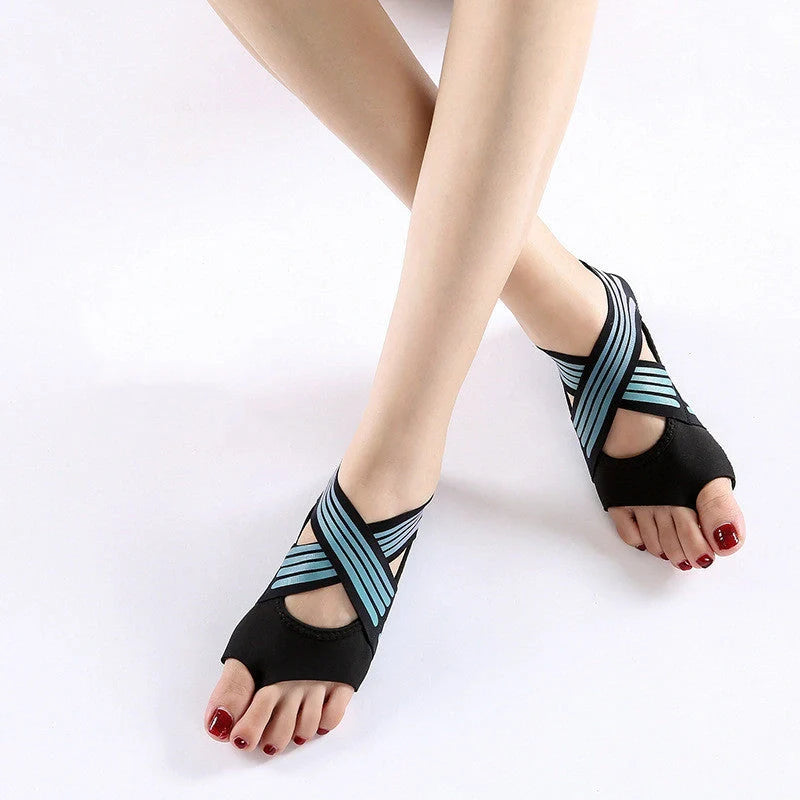 Professional Non-slip Gym Yoga Shoes in black, green, and rose red with anti-slip silicone sole