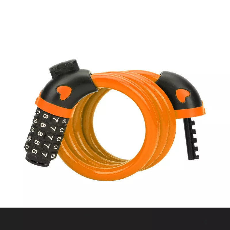 Steel wire bicycle code lock with adjustable password for anti-theft security