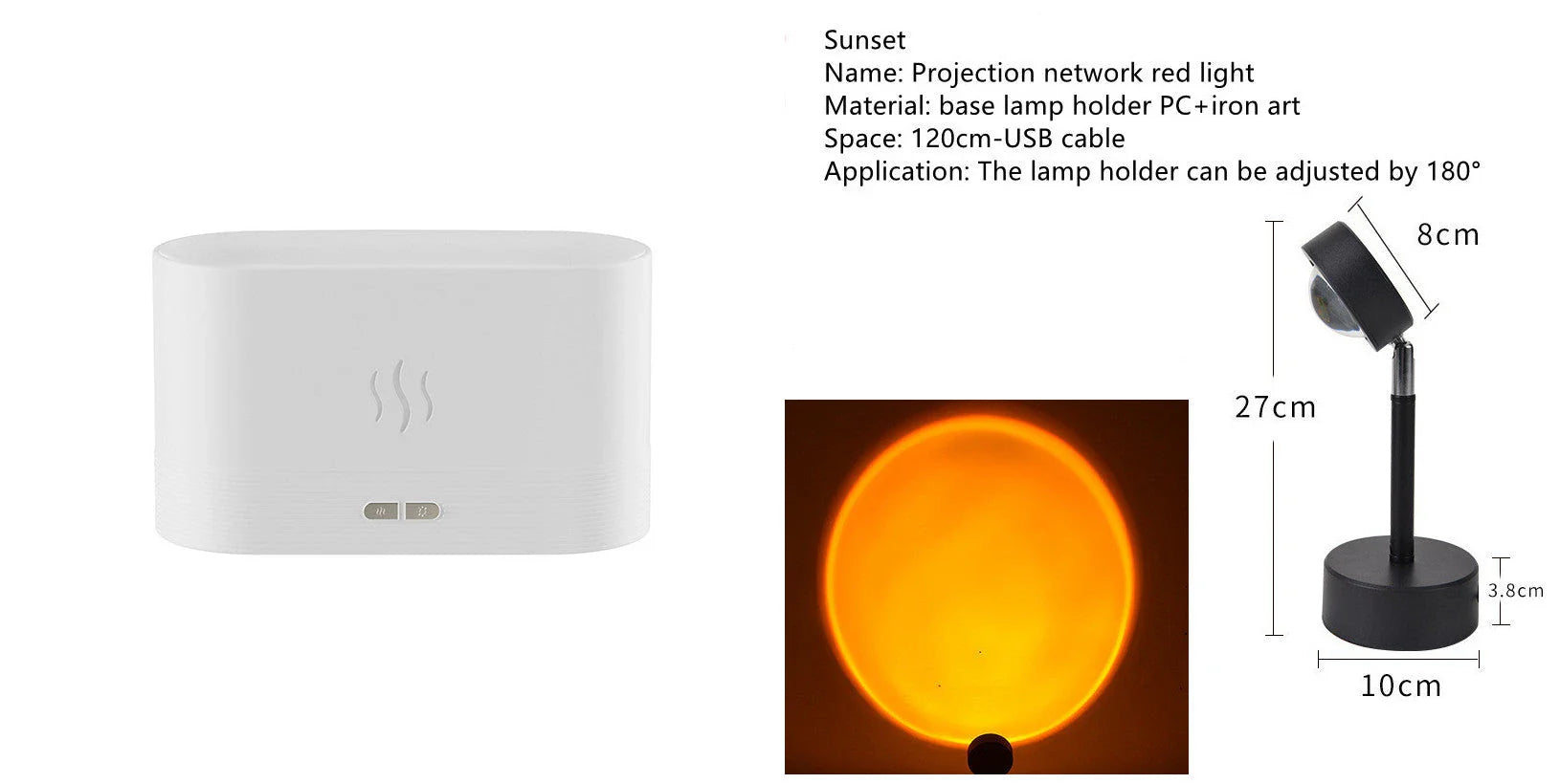 Elegant mist diffuser with realistic flame effect, designed for relaxation and aromatherapy in home, office, or yoga studio