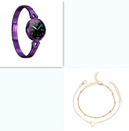 Stylish smartwatch with sleek design, high-definition colour display, and health monitoring features for fashionable British women