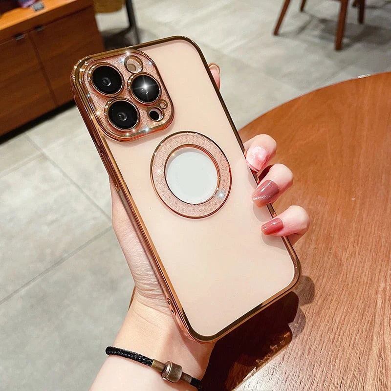 Electroplated Soft Diamond Ring iPhone Case in various colours