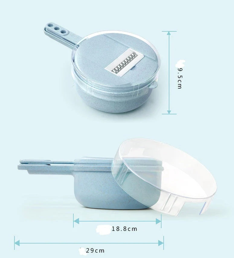 8-in-1 Mandoline Slicer with Interchangeable Blades for Slicing, Dicing, and Grating Vegetables and Ingredients