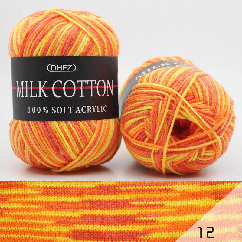 Vibrant multi-colour jacquard knitting yarn for creative projects