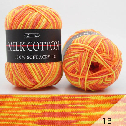 Vibrant multi-colour jacquard knitting yarn for creative projects