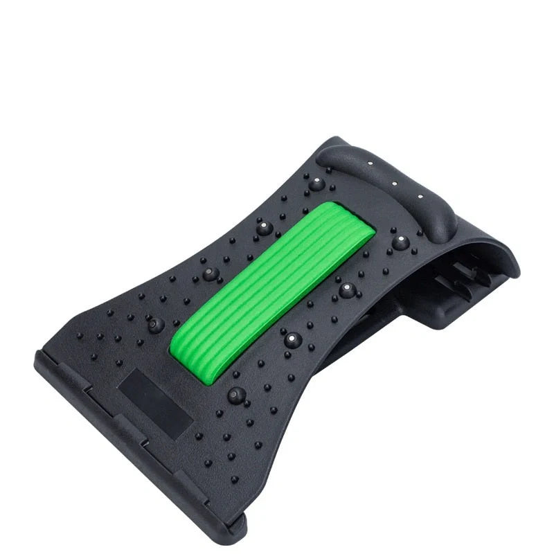 An arc-shaped acupuncture and magnetic therapy cervical spine stretcher with various colour options