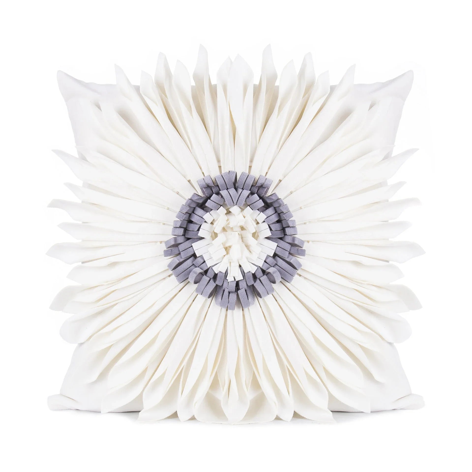 Decorative throw pillows in various colours featuring 3D chrysanthemum embroidery on a velvet surface