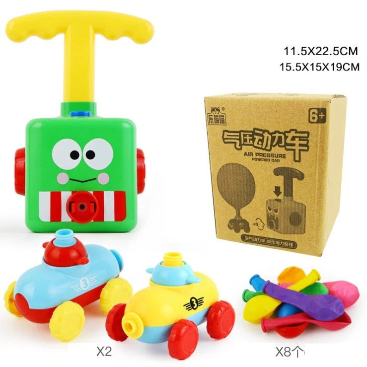 Children's air balloon powered car toy with 12 balloons, educational and eco-friendly