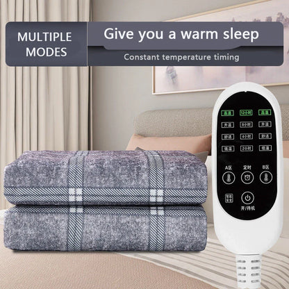 Household Voltage 110v Electric Blanket With Stripes in brown and grey