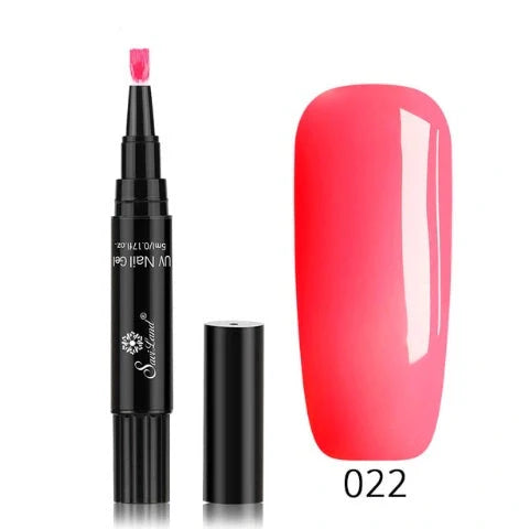 3-in-1 Gel Nail Varnish Pen with Glitter for easy one-step nail art