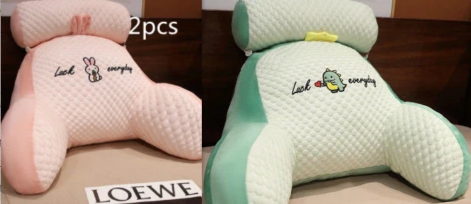 Plush lumbar cushion with ergonomic design for comfortable back and neck support on sofa, chair, and bed