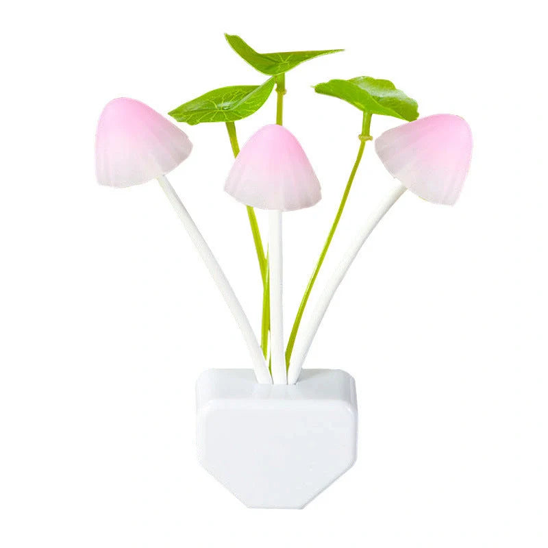 LED Mushroom Night Light with colour-changing feature and automatic sensor