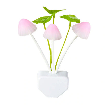 LED Mushroom Night Light with colour-changing feature and automatic sensor