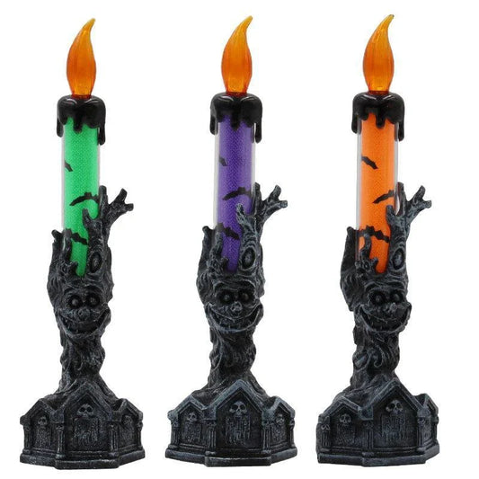 Enchanting Halloween decoration with candle light illusion and quirky hand-holding design