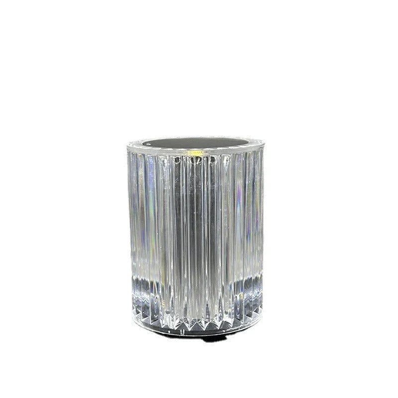 Acrylic LED table lamp with customizable RGB color lighting for home decor and ambiance