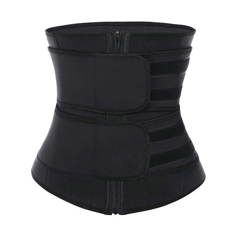 Women's adjustable waist trainer slimming bodysuit with 2-3 belts for workout shaping
