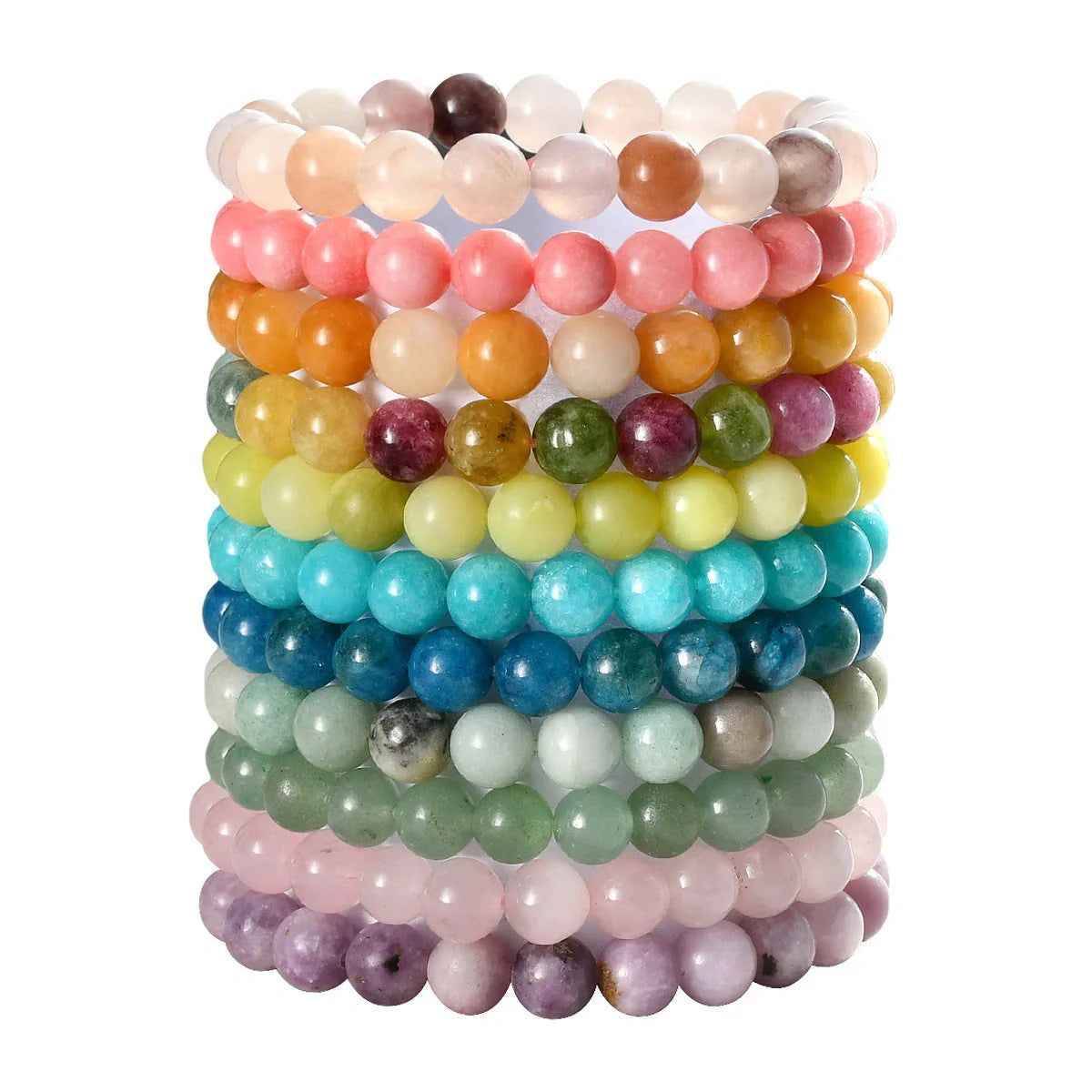 Premium 8mm natural stone bracelet with geometric design and tourmaline accent, a versatile unisex accessory