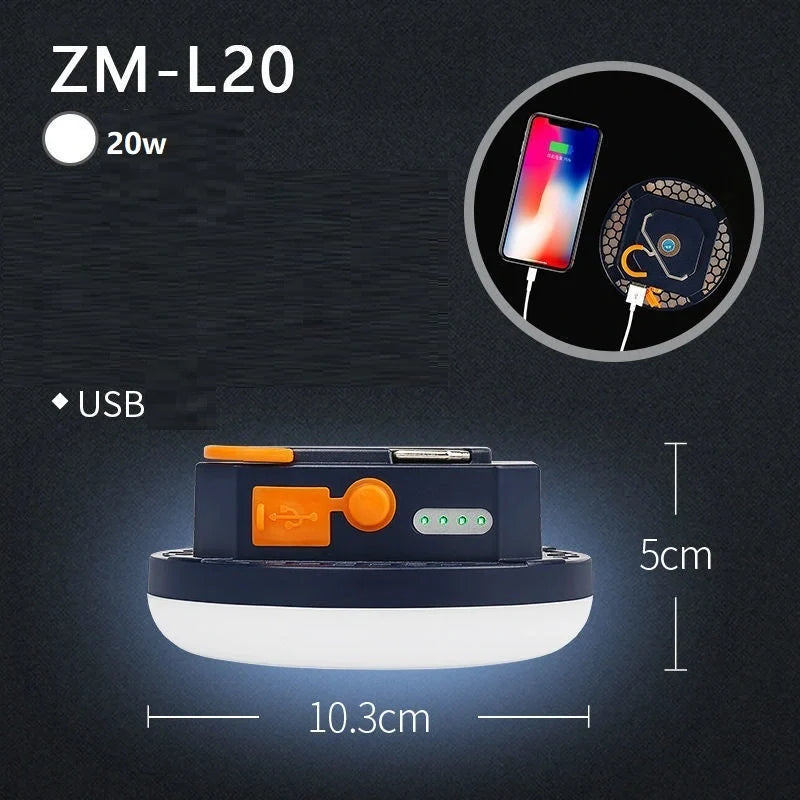 15600mAh Portable LED Magnet Flashlight with hook and magnet for versatile use