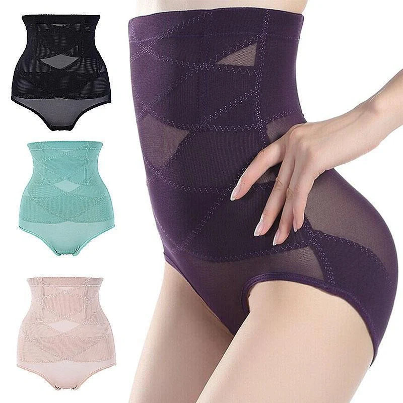 Premium high-waist postpartum shaping pants in black, beige, and multi-color options