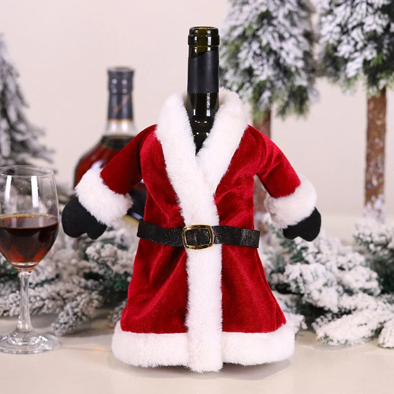 Festive Christmas wine bottle socks in vibrant colours, 14cm x 31cm