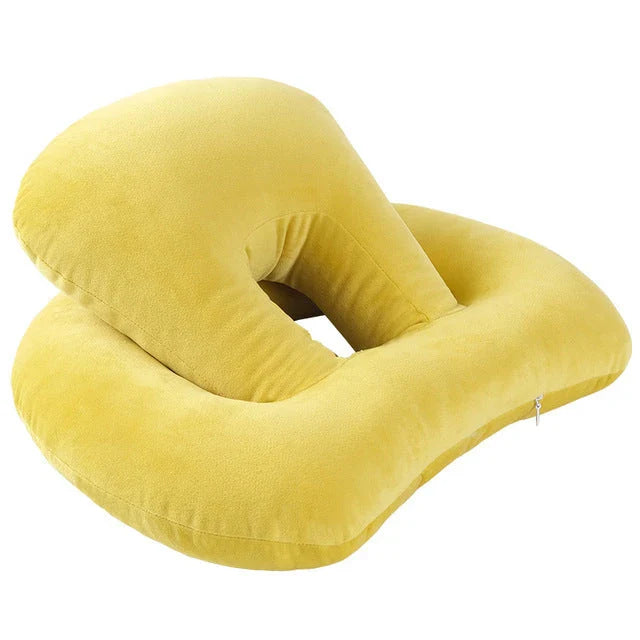 Plush U-Shaped Neck Pillow with Adjustable Support for Neck and Shoulder Comfort