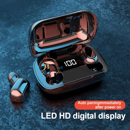 Bluetooth 5.0 wireless in-ear stereo earphones with digital charging box