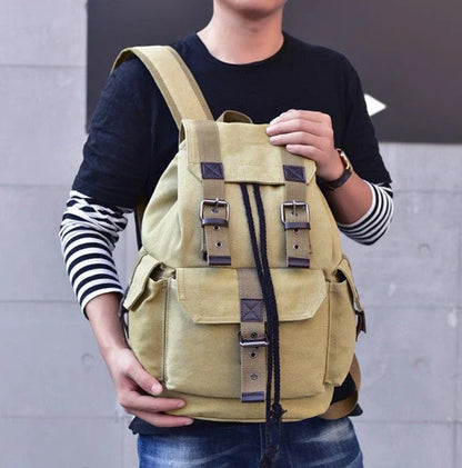 Premium canvas backpack with spacious compartments, comfortable padded straps, and a versatile, stylish design for urban adventures.