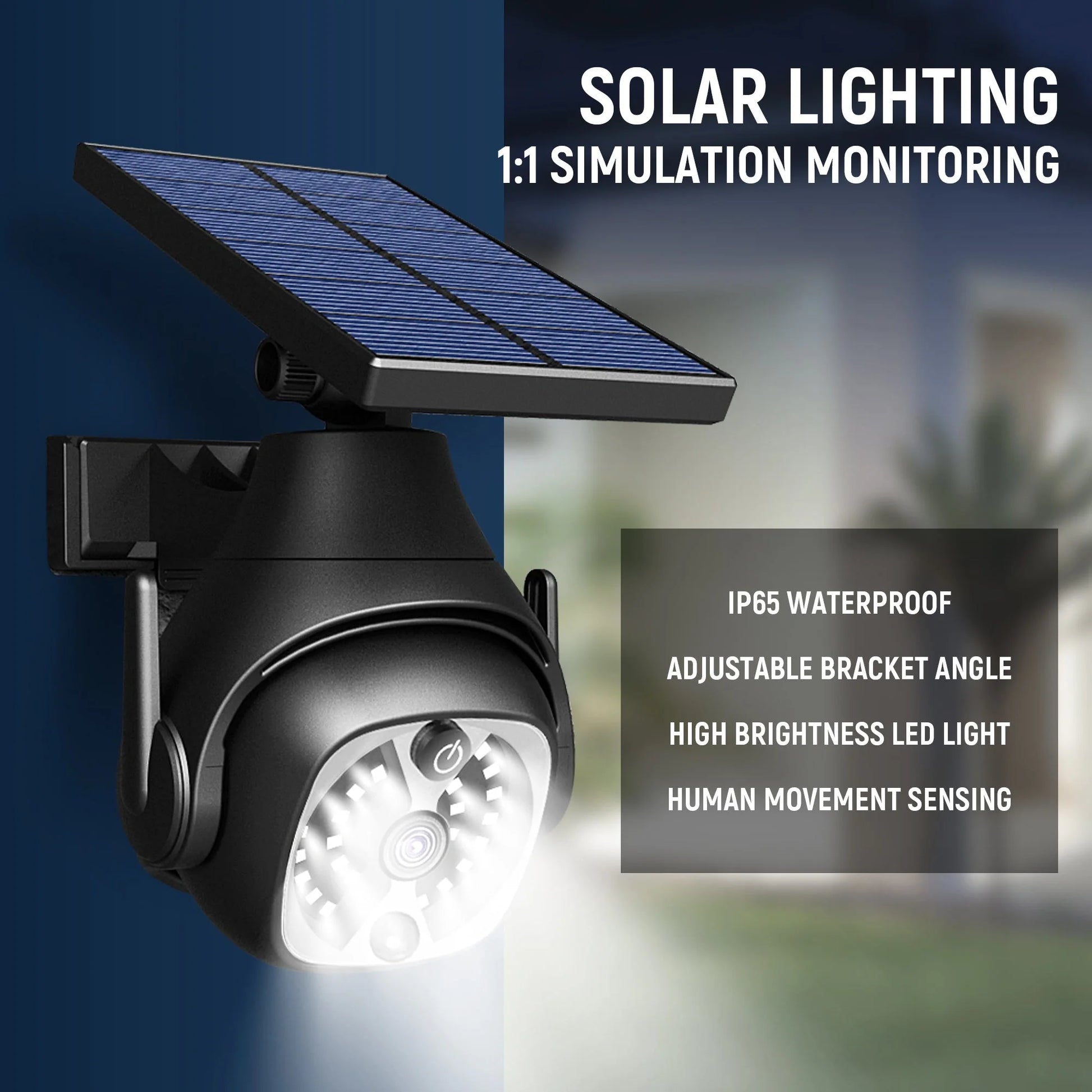Solar-powered outdoor courtyard lights with human sensing technology
