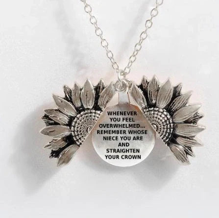 Elegant Sunflower Double-layer Lettering Necklace in various colours