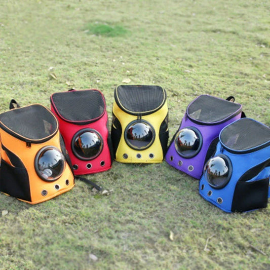 Stylish and spacious astronaut-inspired pet carrier backpack for taking cats and dogs on the go in the UK