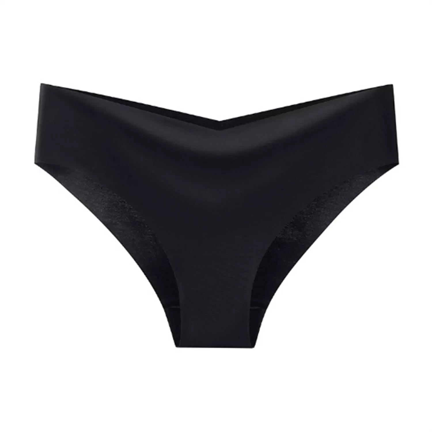 Women's V-shaped Waistband Seamless Ice Silk Panties in 5-colour set