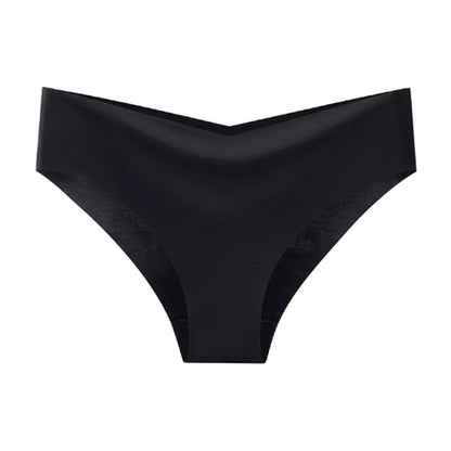 Women's V-shaped Waistband Seamless Ice Silk Panties in 5-colour set