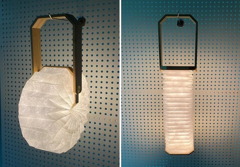 Nordic style wooden hand lamp with USB rechargeable feature, extendable up to 30 cm